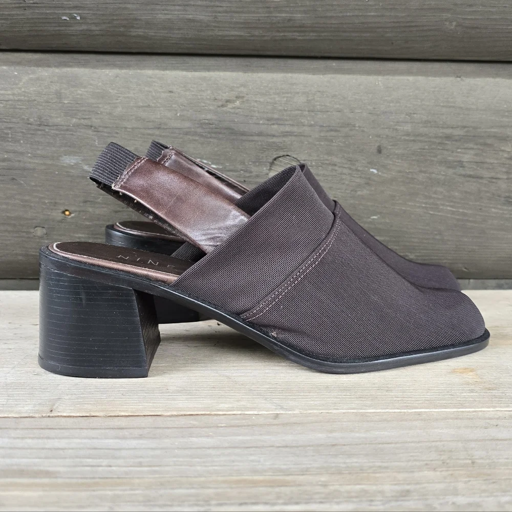 Nine West Tisha 90s Minimalist Revival Slingback Mule Block Heels 7.5M